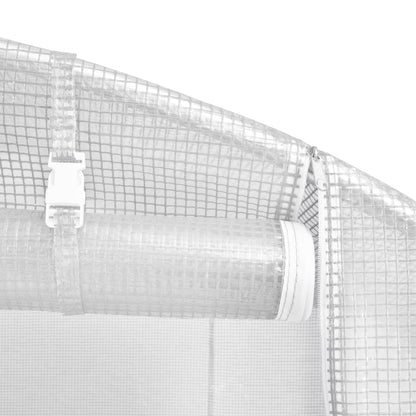 Serra con struttura in acciaio bianca 24 m² 6x4x2,85 m | homemem39