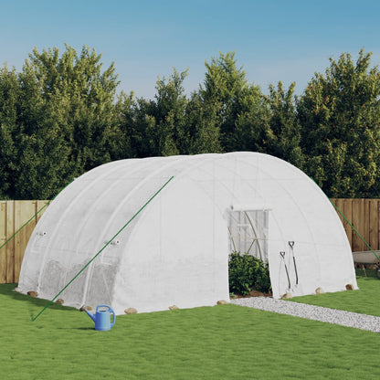 Serra con struttura in acciaio bianca 24 m² 6x4x2,85 m | homemem39