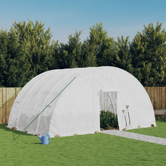 Serra con struttura in acciaio bianca 24 m² 6x4x2,85 m | homemem39