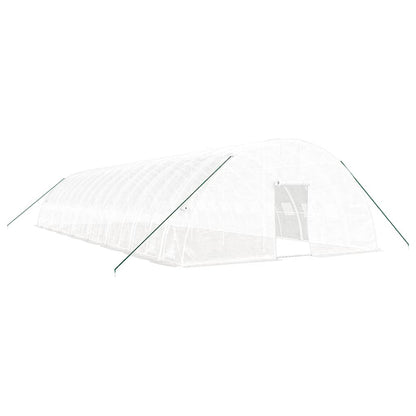 Serra con Telaio in Acciaio Bianco 96 m² 16x6x2,85 m