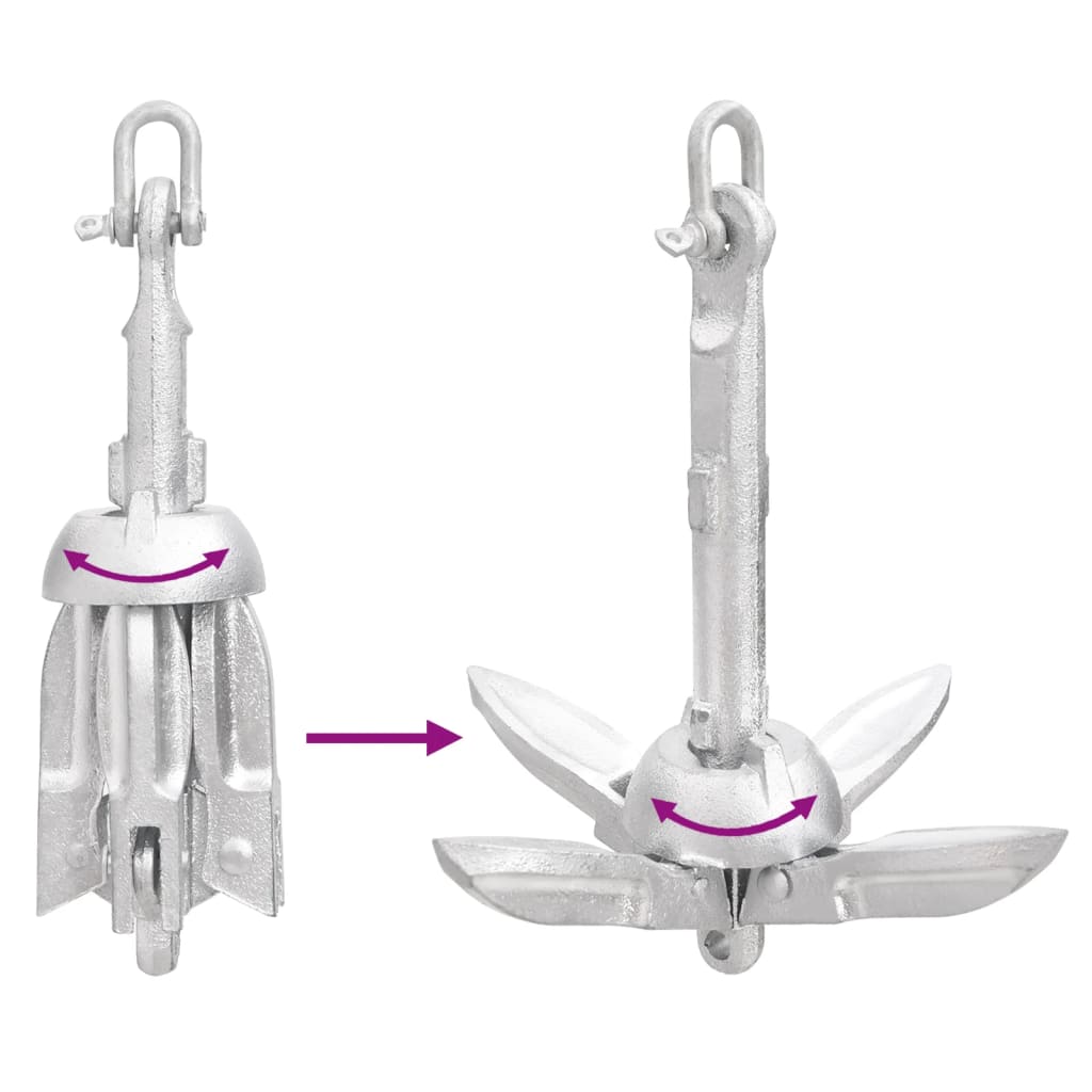 Ancora Pieghevole Argento 0,7 kg in Ghisa Zincata a Caldo - homemem39