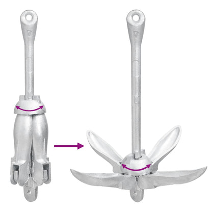 Ancora Pieghevole Argento 8 kg in Ghisa Zincata a Caldo - homemem39