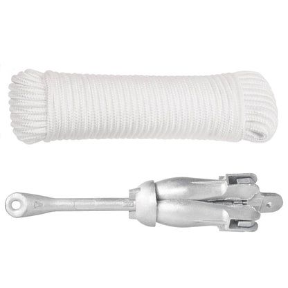 Ancora Pieghevole con Corda Argento 6 kg Ghisa Zincata a Caldo - homemem39