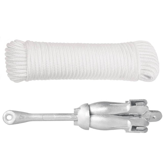 Ancora Pieghevole con Corda Argento 6 kg Ghisa Zincata a Caldo - homemem39