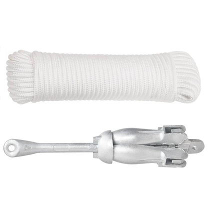 Ancora Pieghevole con Corda Argento 8 kg Ghisa Zincata a Caldo - homemem39