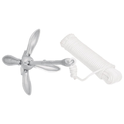 Ancora Pieghevole con Corda Argento 8 kg Ghisa Zincata a Caldo - homemem39