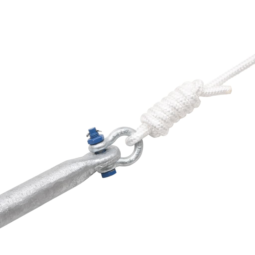 Ancora Pieghevole con Corda Argento 12 kg Ghisa Zincata a Caldo - homemem39