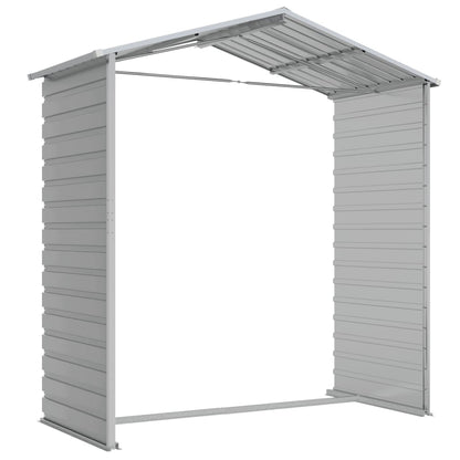 Capanno da Giardino Grigio Chiaro 191x130x198cm Acciaio Zincato | homemem39