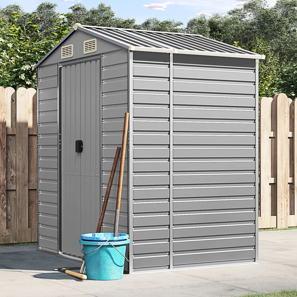 Capanno da Giardino Grigio Chiaro 191x130x198cm Acciaio Zincato | homemem39