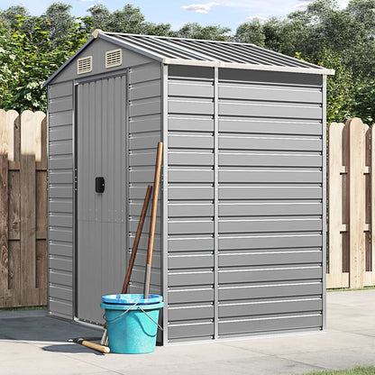 Capanno da Giardino Grigio Chiaro 191x130x198cm Acciaio Zincato | homemem39