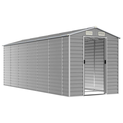 Casetta da giardino grigio chiaro 191x555x198 cm in acciaio zincato | homemem39