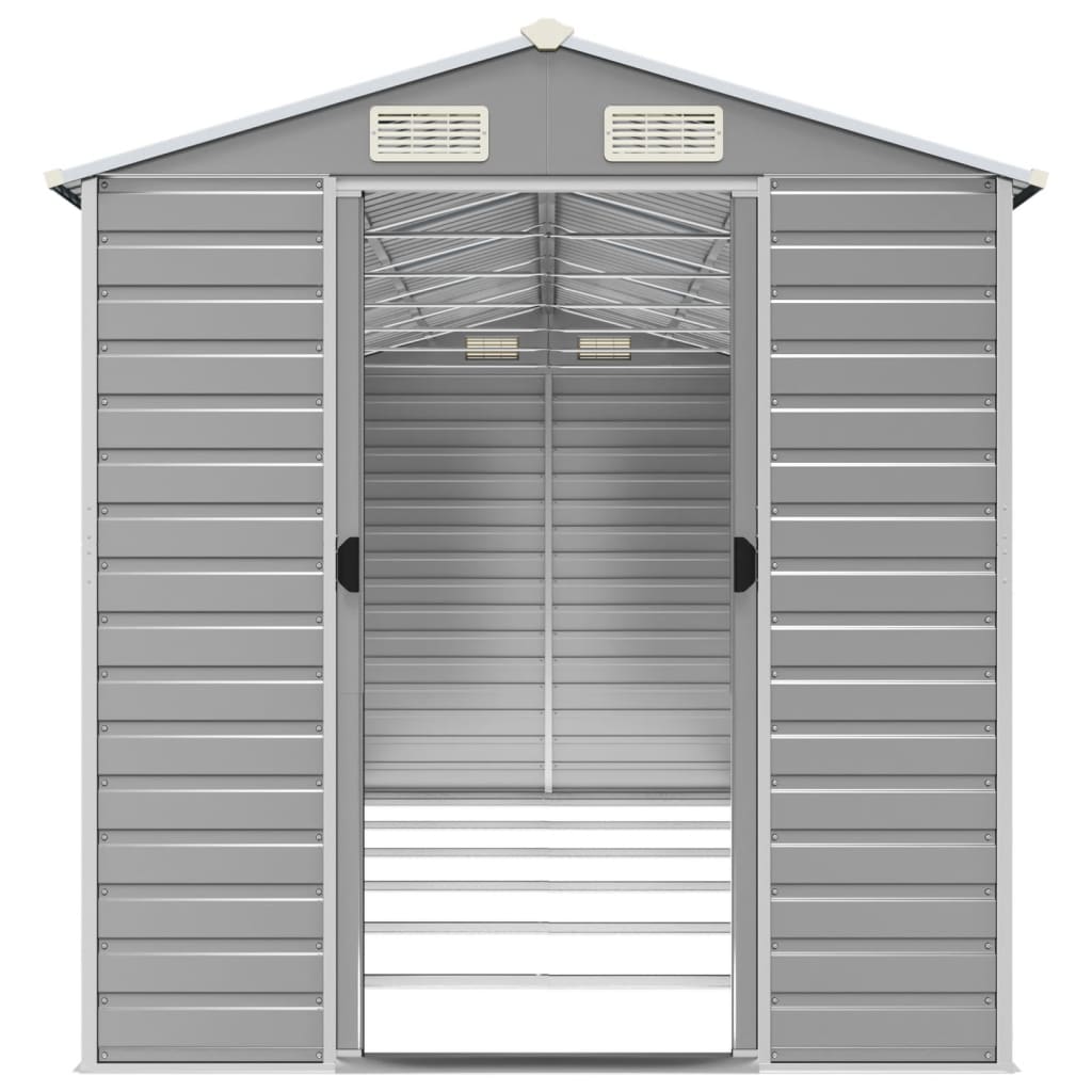 Casetta da giardino grigio chiaro 191x555x198 cm in acciaio zincato | homemem39