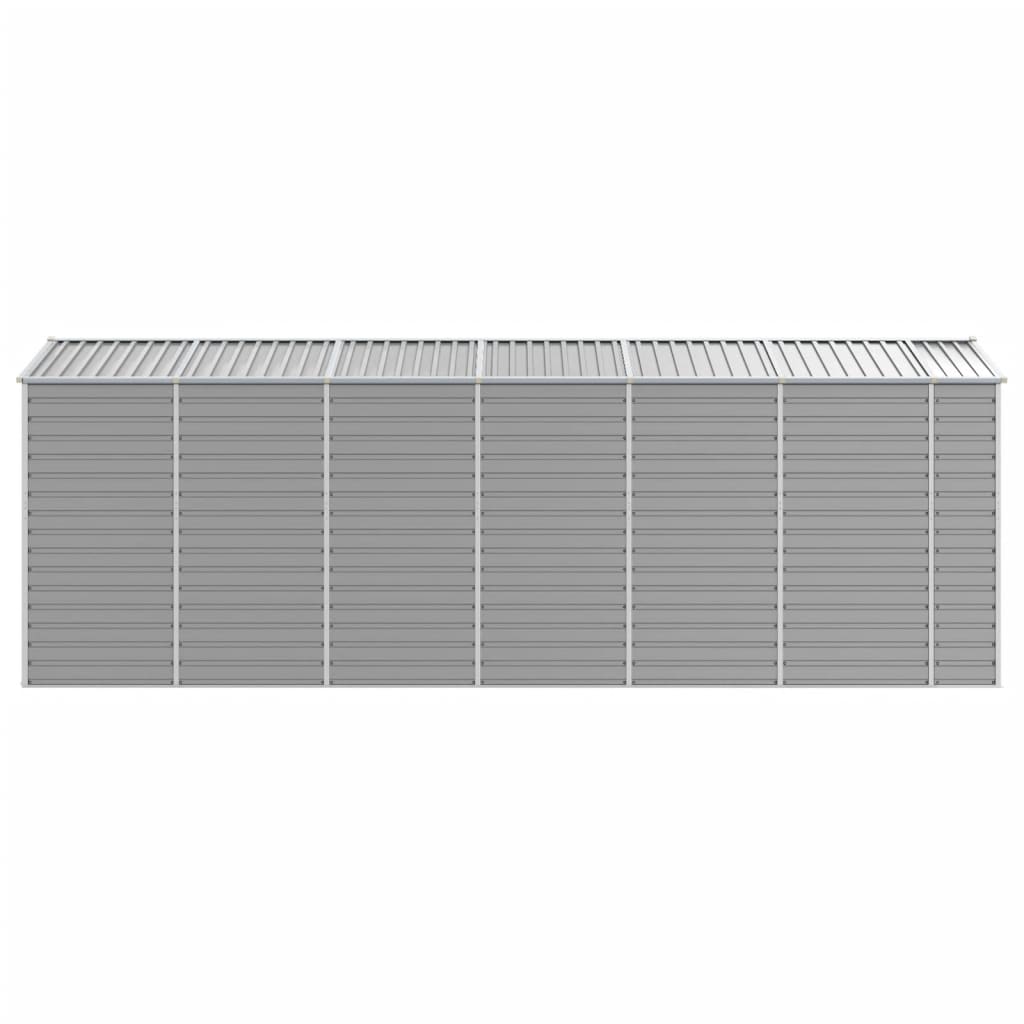 Casetta da giardino grigio chiaro 191x555x198 cm in acciaio zincato | homemem39