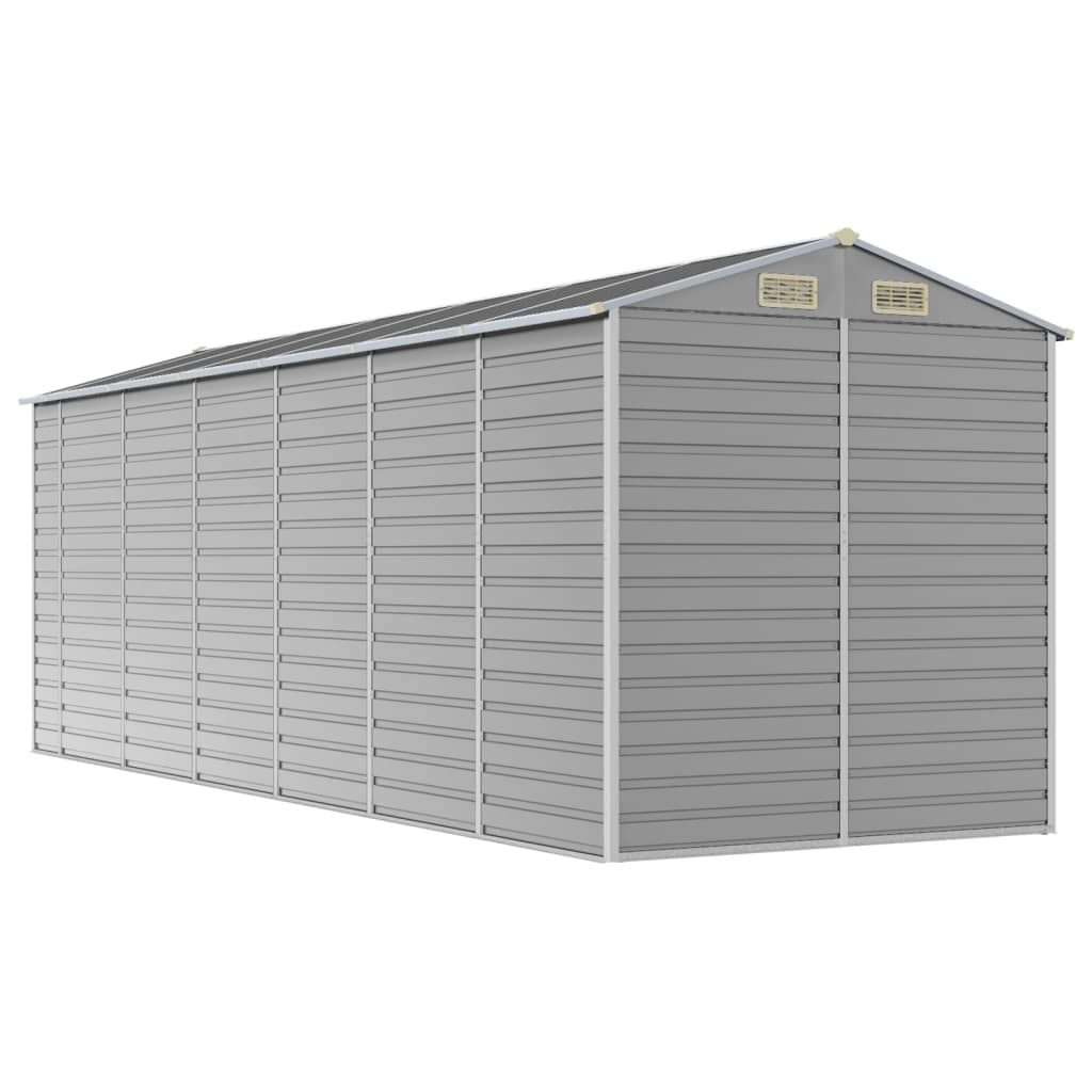 Casetta da giardino grigio chiaro 191x555x198 cm in acciaio zincato | homemem39