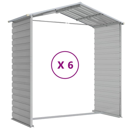 Casetta da giardino grigio chiaro 191x555x198 cm in acciaio zincato | homemem39