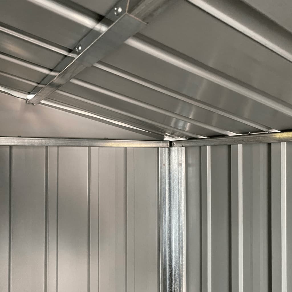 Casetta da giardino grigio chiaro 191x640x198 cm in acciaio zincato | homemem39