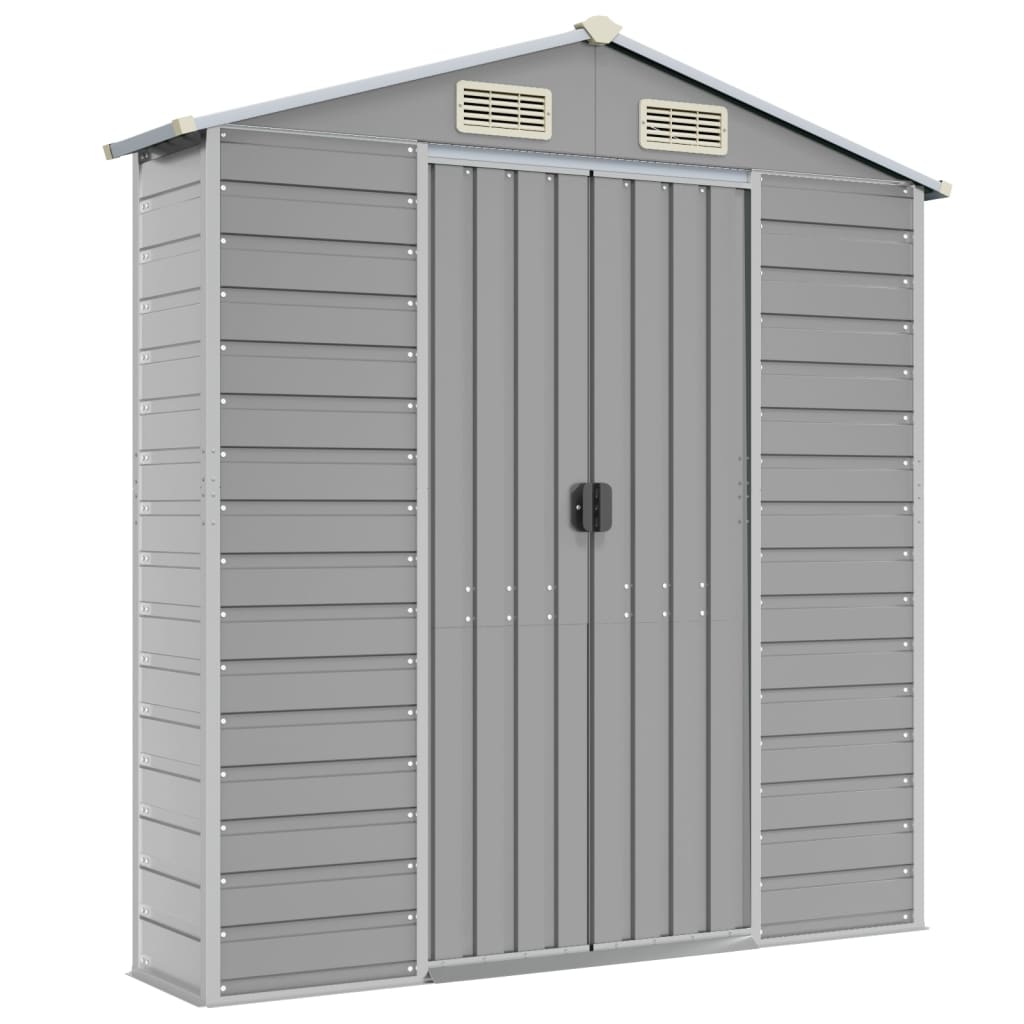 Casetta da giardino grigio chiaro 191x725x198 cm in acciaio zincato | homemem39