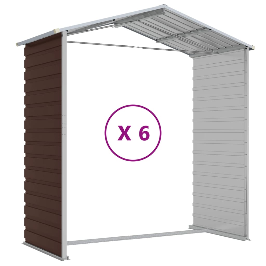 Casetta da giardino marrone 191x555x198 cm in acciaio zincato | homemem39