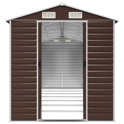 Casetta da giardino marrone 191x640x198 cm in acciaio zincato | homemem39