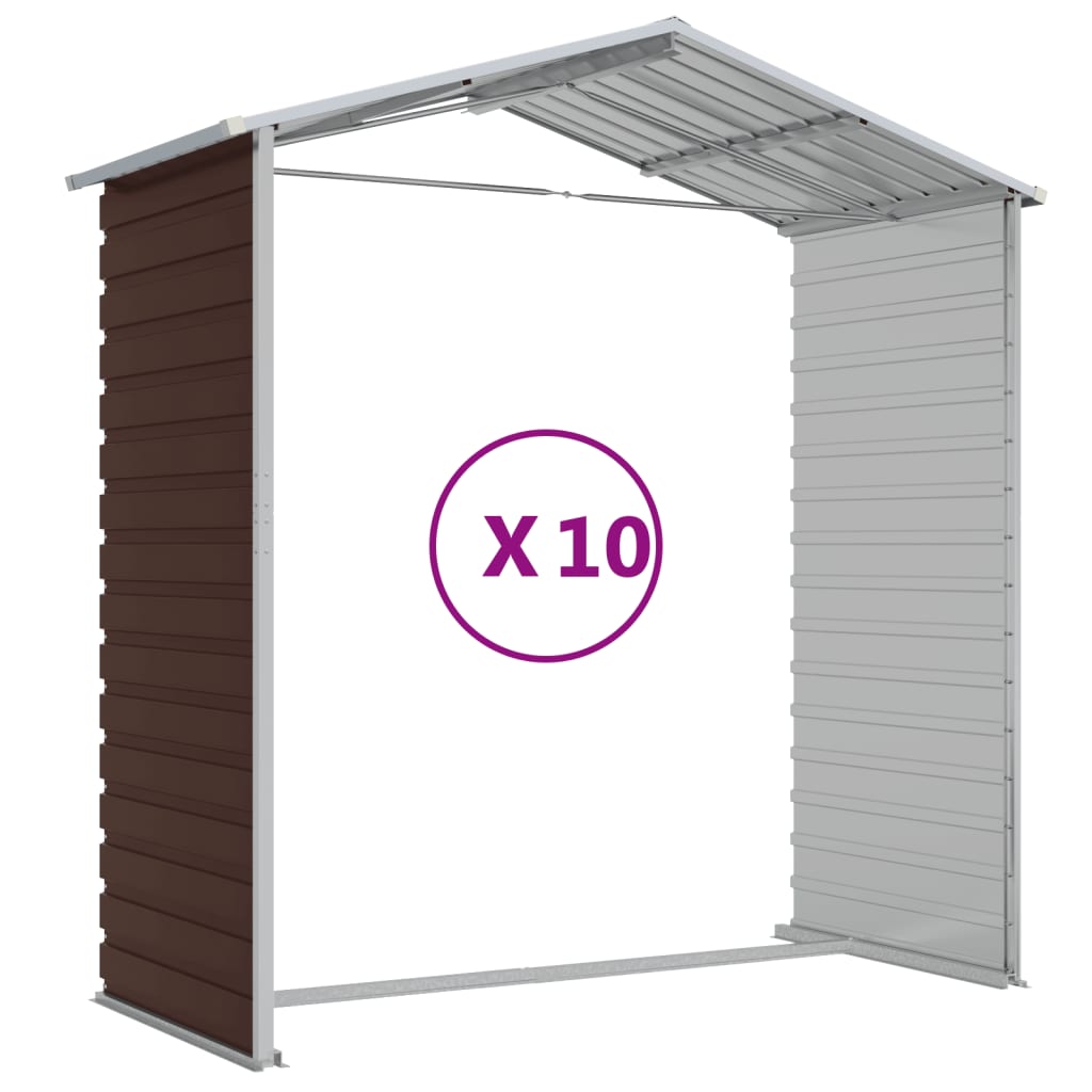 Capanno da Giardino Marrone 191x895x198 cm in Acciaio Zincato | homemem39
