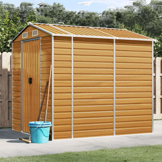Casetta da giardino marrone chiaro 191x215x198 cm in acciaio zincato | homemem39