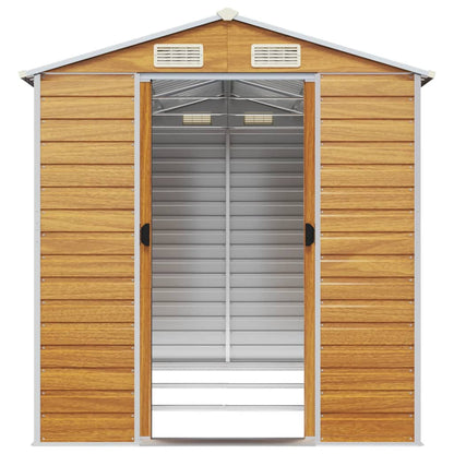 Capanno Giardino Marrone Chiaro 191x300x198cm Acciaio Zincato - homemem39