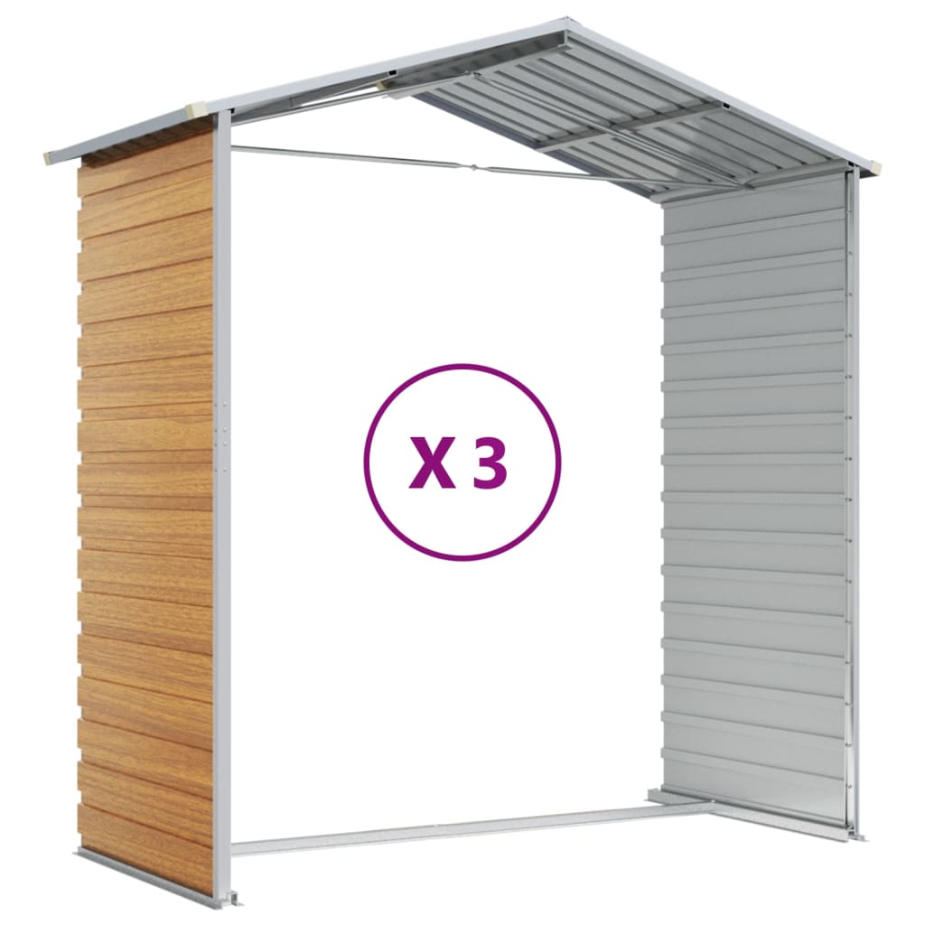 Casetta da giardino marrone chiaro 191x300x198 cm in acciaio zincato | homemem39
