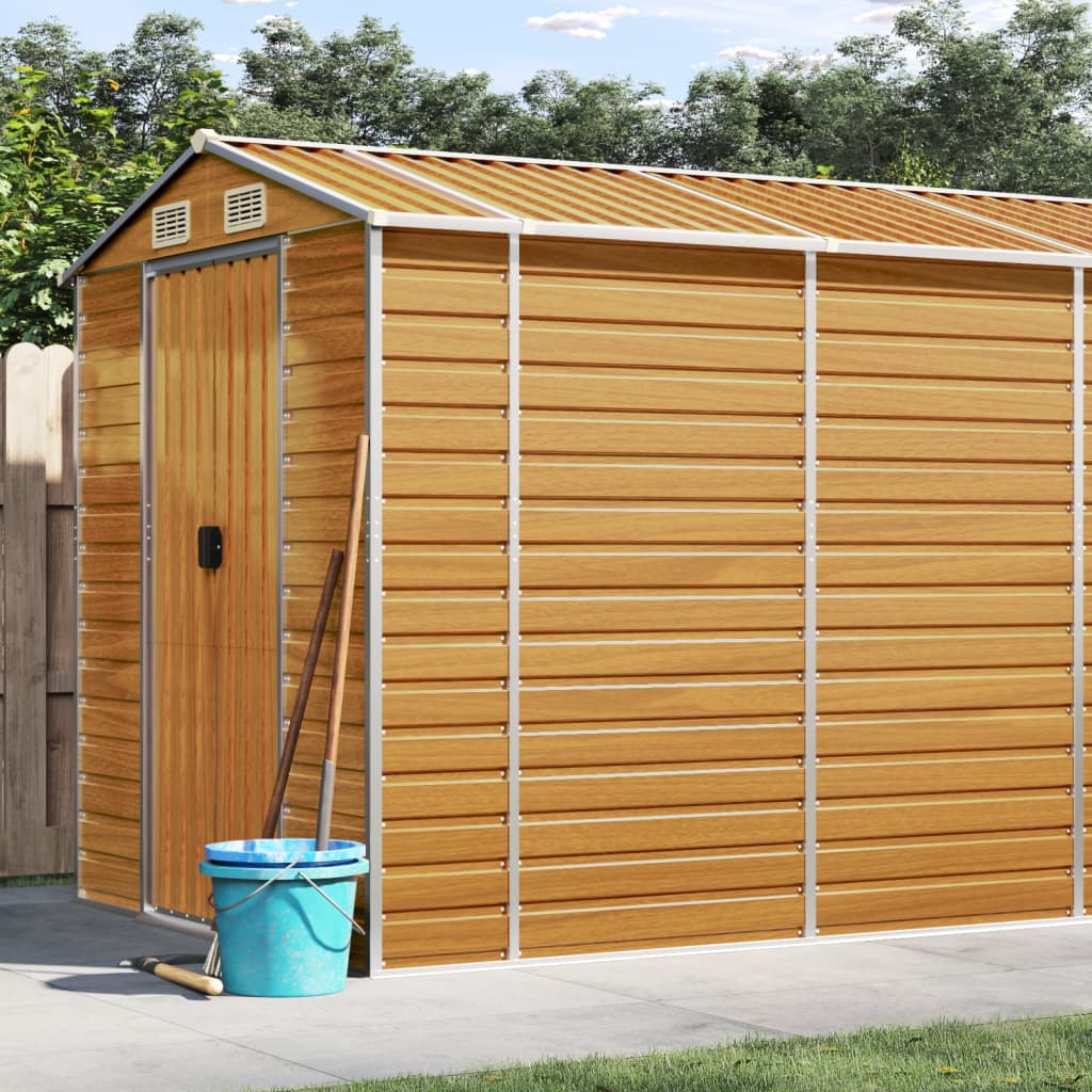 Capanno Giardino Marrone Chiaro 191x470x198cm Acciaio Zincato | homemem39