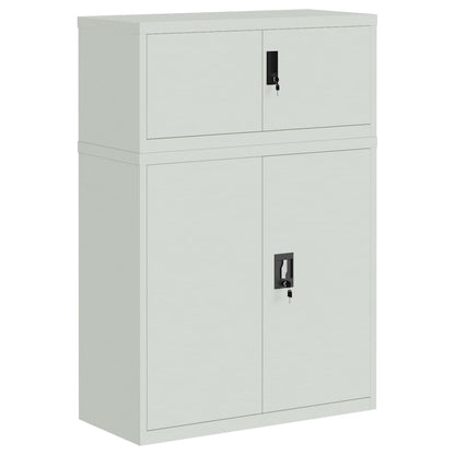 Armadio Classificatore Grigio Chiaro 90x40x130 cm in Acciaio | homemem39