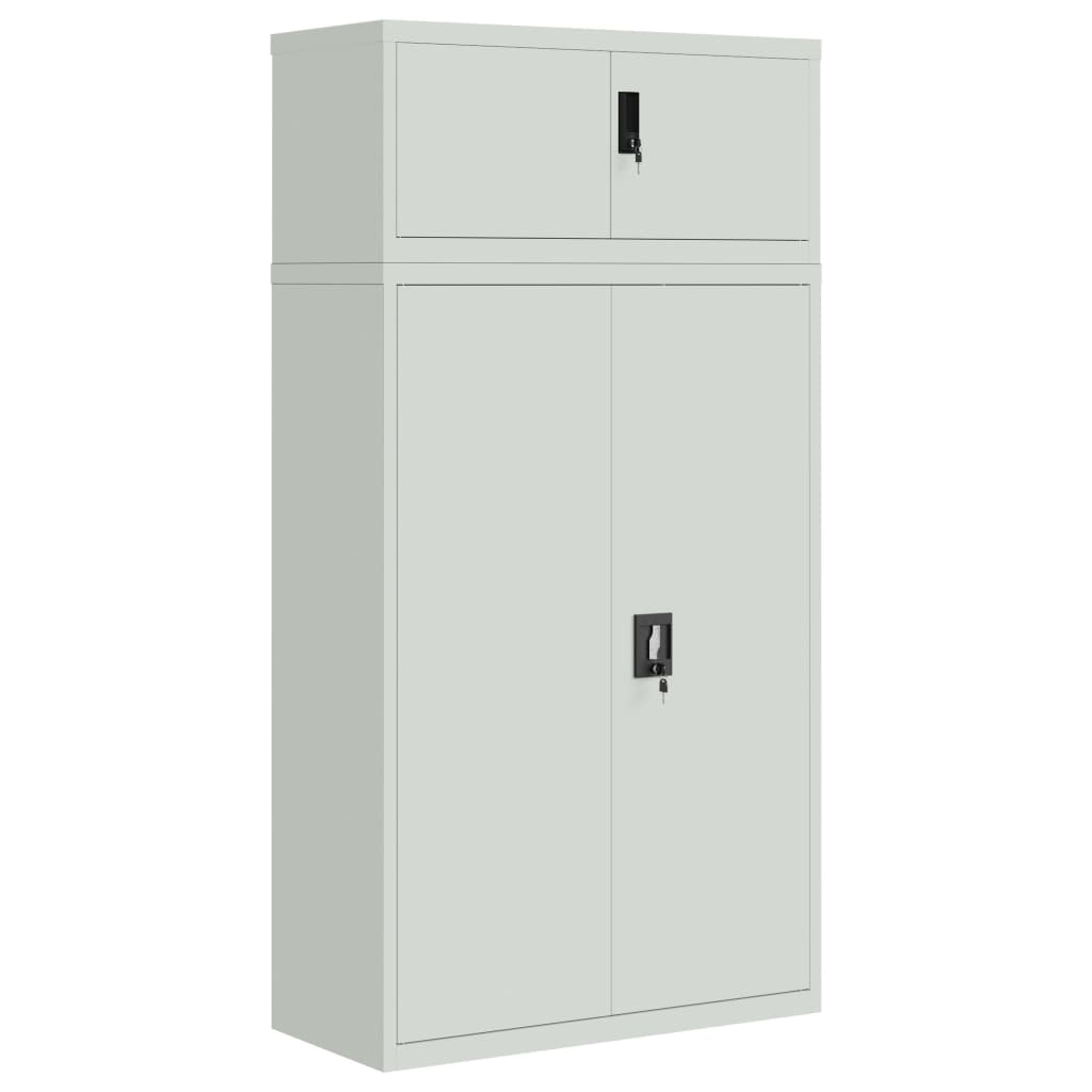 Armadio Classificatore Grigio Chiaro 90x40x180 cm in Acciaio | homemem39