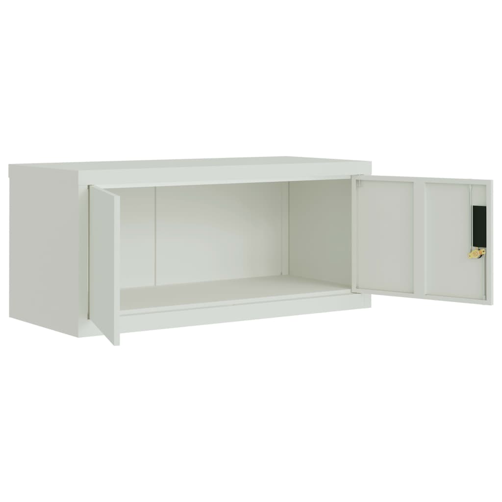 Armadio Classificatore Grigio Chiaro 90x40x180 cm in Acciaio | homemem39