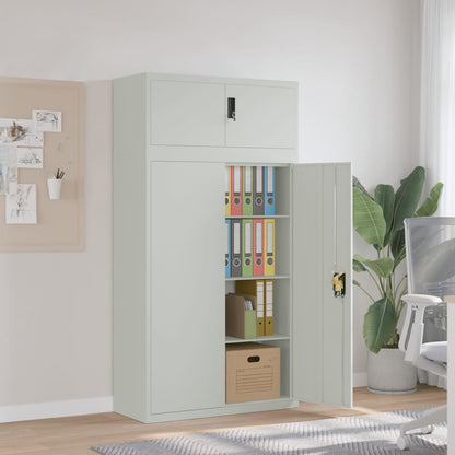 Armadio Classificatore Grigio Chiaro 90x40x180 cm in Acciaio | homemem39