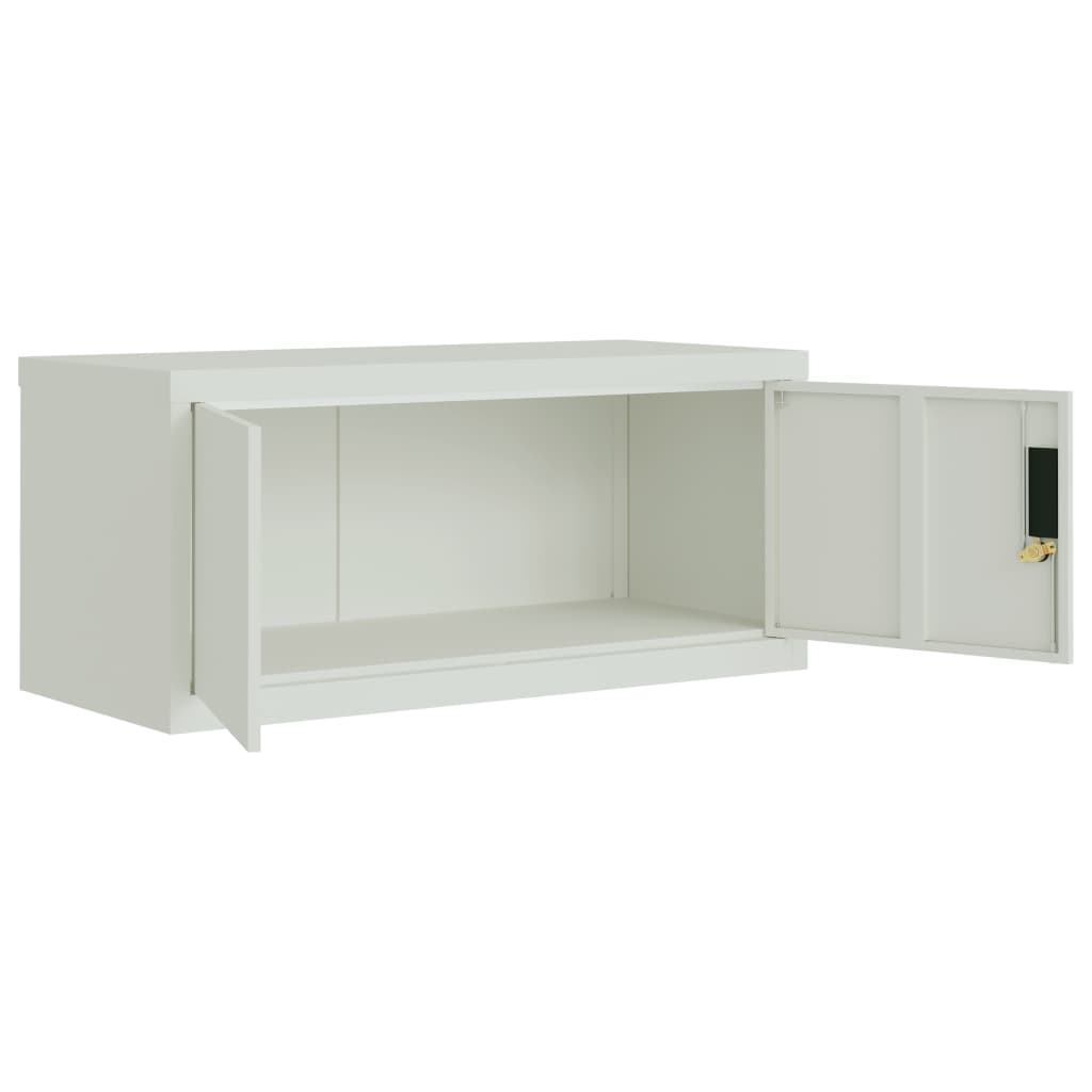 Armadio Classificatore Grigio Chiaro 90x40x220 cm in Acciaio | homemem39