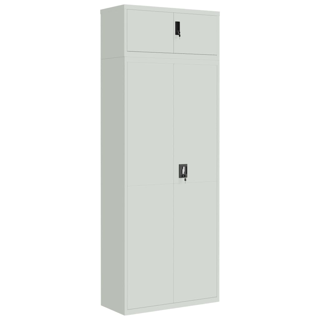 Armadio Classificatore Grigio Chiaro 90x40x240 cm in Acciaio | homemem39