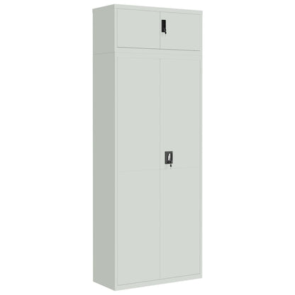 Armadio Classificatore Grigio Chiaro 90x40x240 cm in Acciaio | homemem39