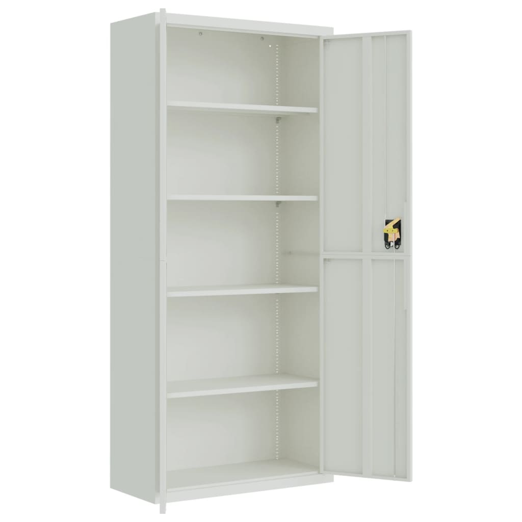 Armadio Classificatore Grigio Chiaro 90x40x240 cm in Acciaio | homemem39