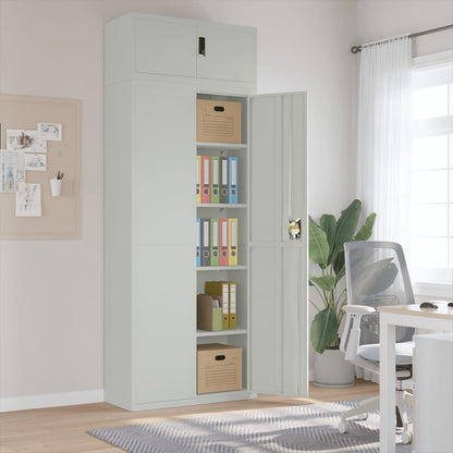 Armadio Classificatore Grigio Chiaro 90x40x240 cm in Acciaio | homemem39