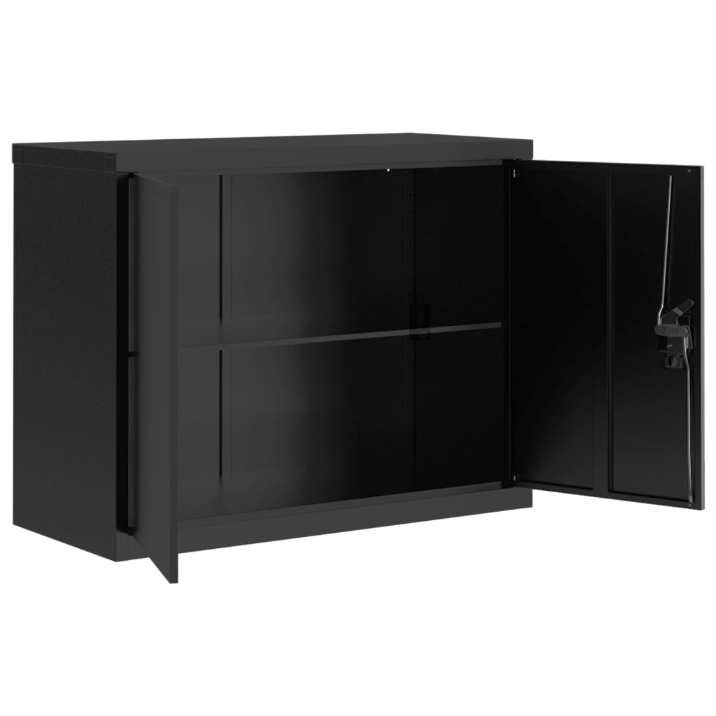 Armadio Classificatore Nero 90x40x110 cm in Acciaio