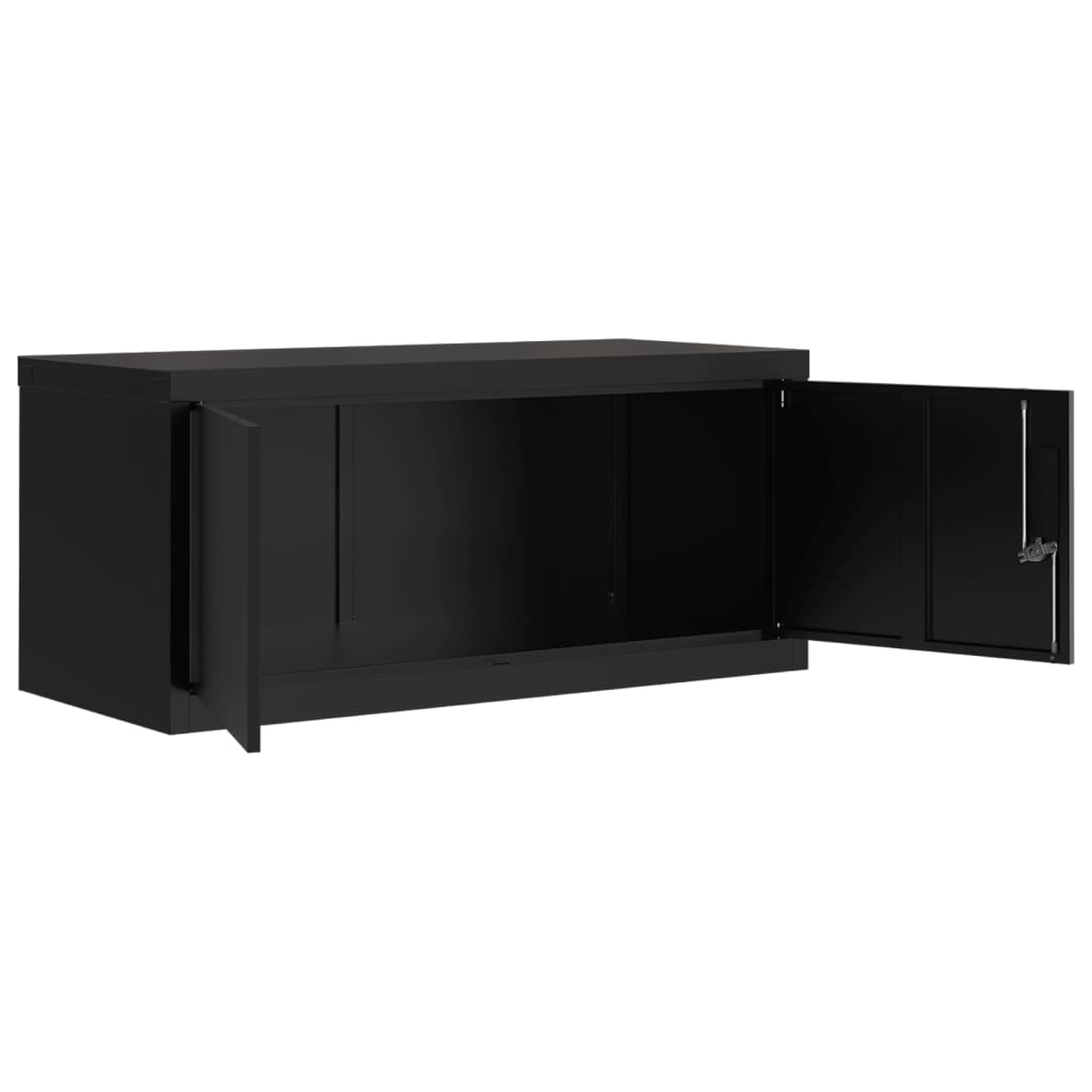 Armadio Classificatore Nero 90x40x130 cm in Acciaio | homemem39