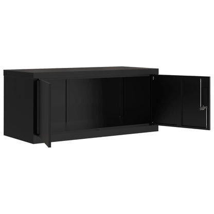 Armadio Classificatore Nero 90x40x130 cm in Acciaio | homemem39