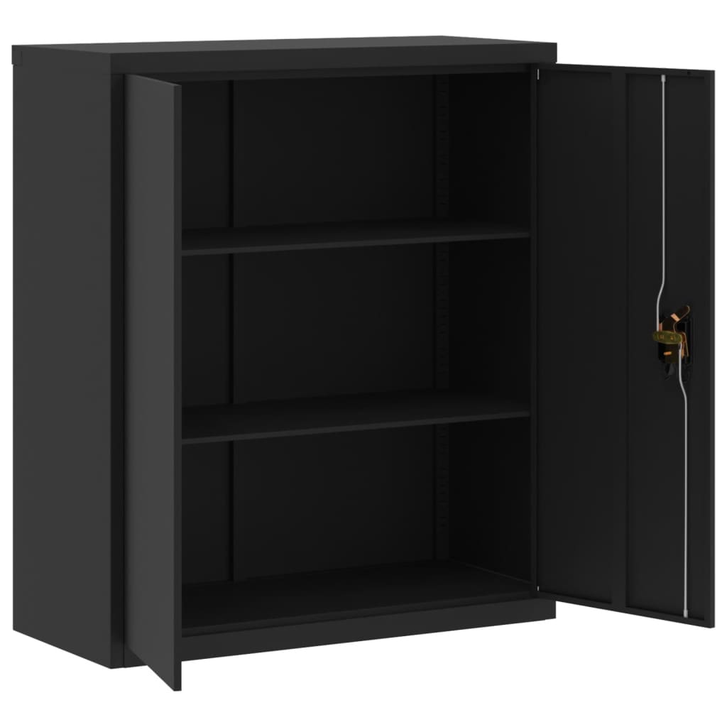 Armadio Classificatore Nero 90x40x145 cm in Acciaio