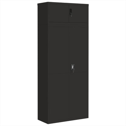 Armadio Classificatore Nero 90x40x220 cm in Acciaio