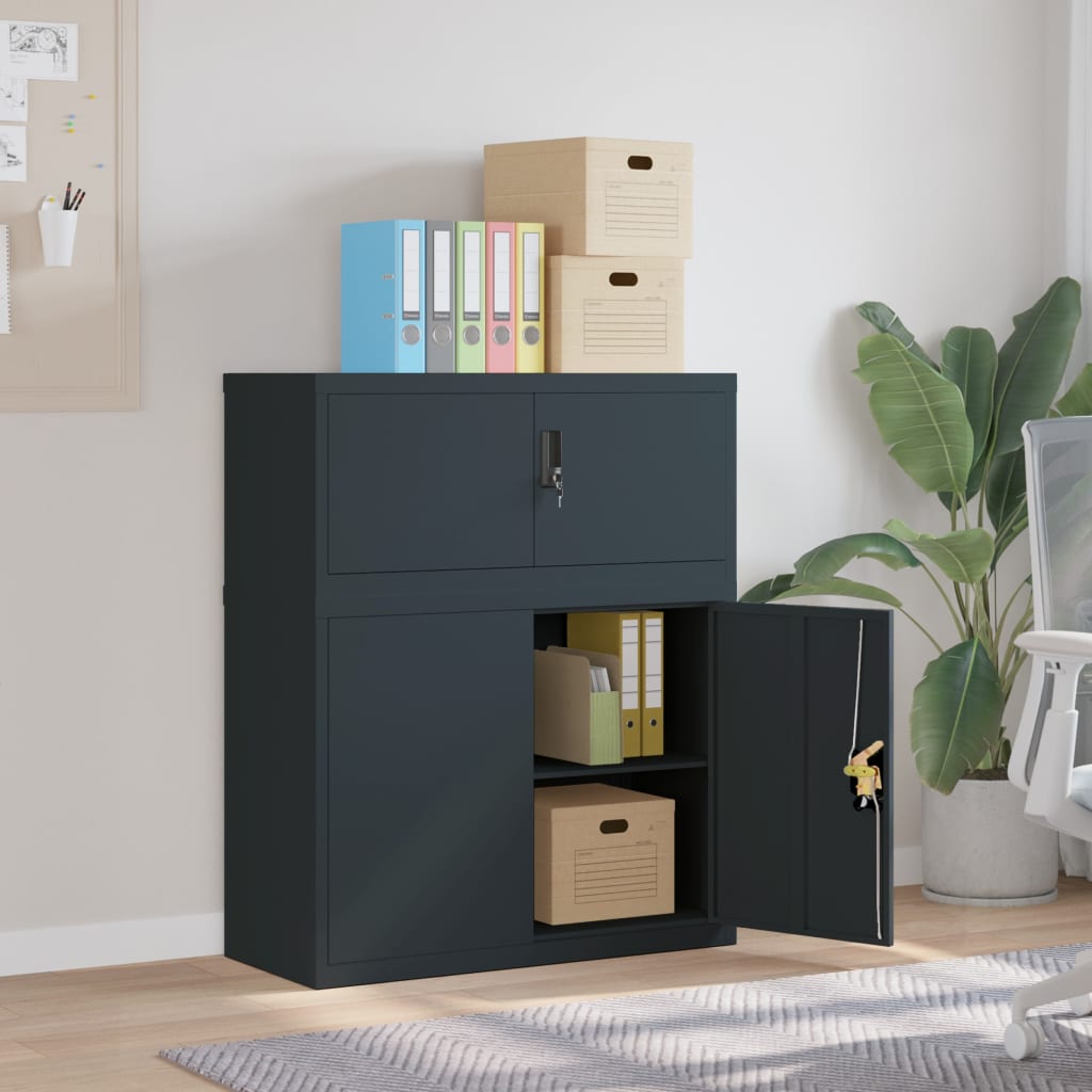 Armadio Classificatore Antracite 90x40x110 cm in Acciaio | homemem39