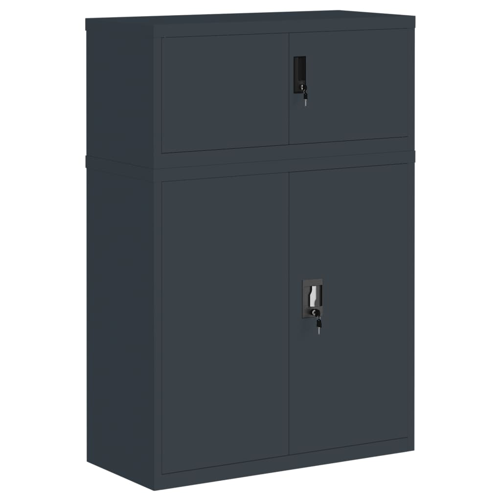 Armadio Classificatore Antracite 90x40x130 cm in Acciaio | homemem39
