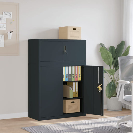Armadio Classificatore Antracite 90x40x130 cm in Acciaio | homemem39