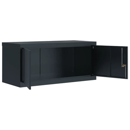 Armadio Classificatore Antracite 90x40x145 cm in Acciaio | homemem39