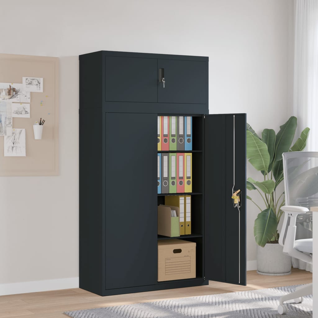 Armadio Classificatore Antracite 90x40x180 cm in Acciaio | homemem39
