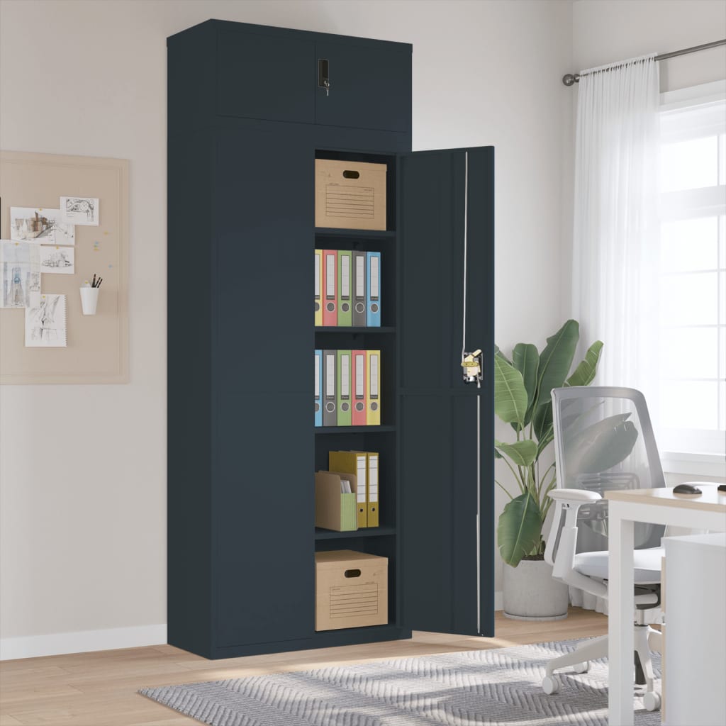 Armadio Classificatore Antracite 90x40x240 cm in Acciaio | homemem39