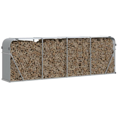 Portalegna Grigio Chiaro 300x45x100 cm Acciaio Zincato