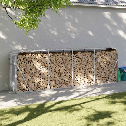 Portalegna Grigio Chiaro 300x45x100 cm Acciaio Zincato